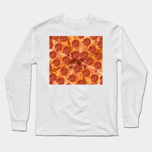 Pepperoni Cheese Pizza Pattern Long Sleeve T-Shirt